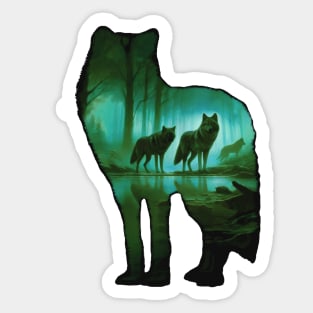 wolf pack nightly hunt Sticker